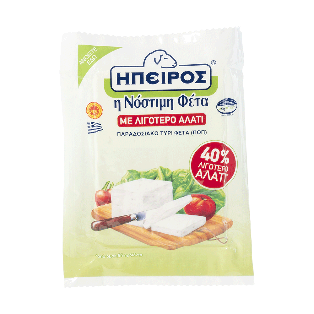 Epiros Feta (PDO) Cheese 40 Reduced Salt Gold Quality Award 2020