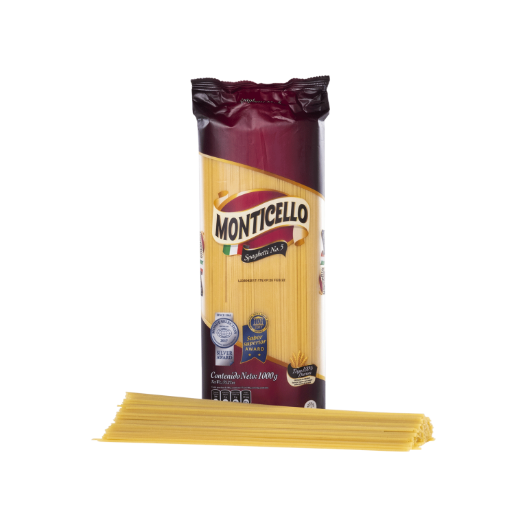 Spaghetti No. 5 Monticello (1kg) - Productos Alimenticios Doria S.A.S