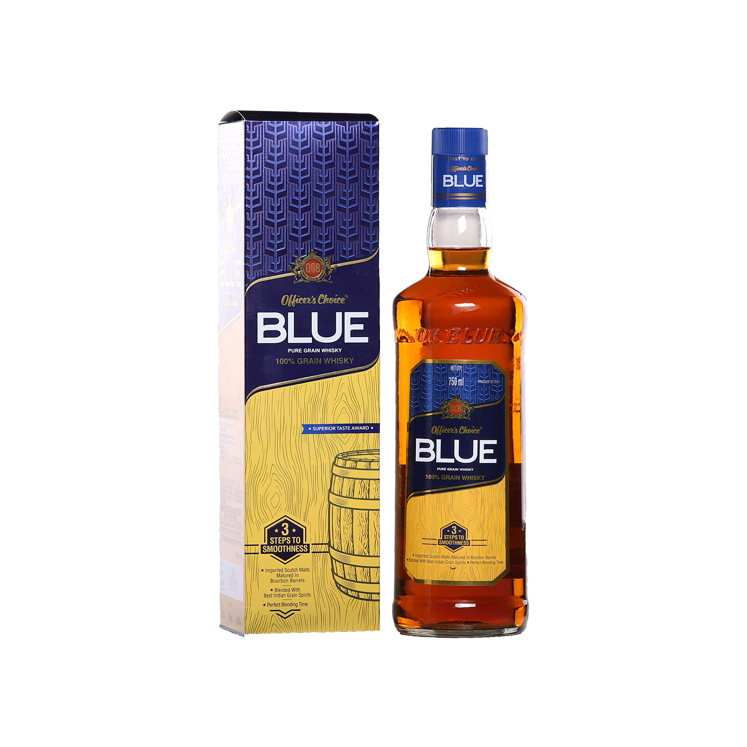 Officer's Choice Blue Pure Grain Whisky Silver Quality Award 2022