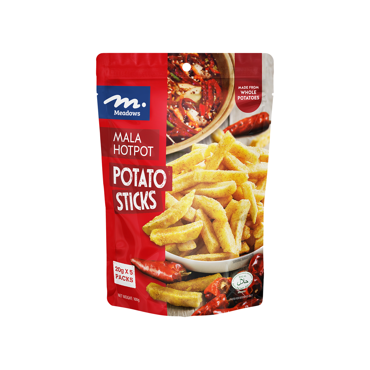 Meadows Mala Hotpot Potato Sticks 5 x 20g Silver Quality Award 2023