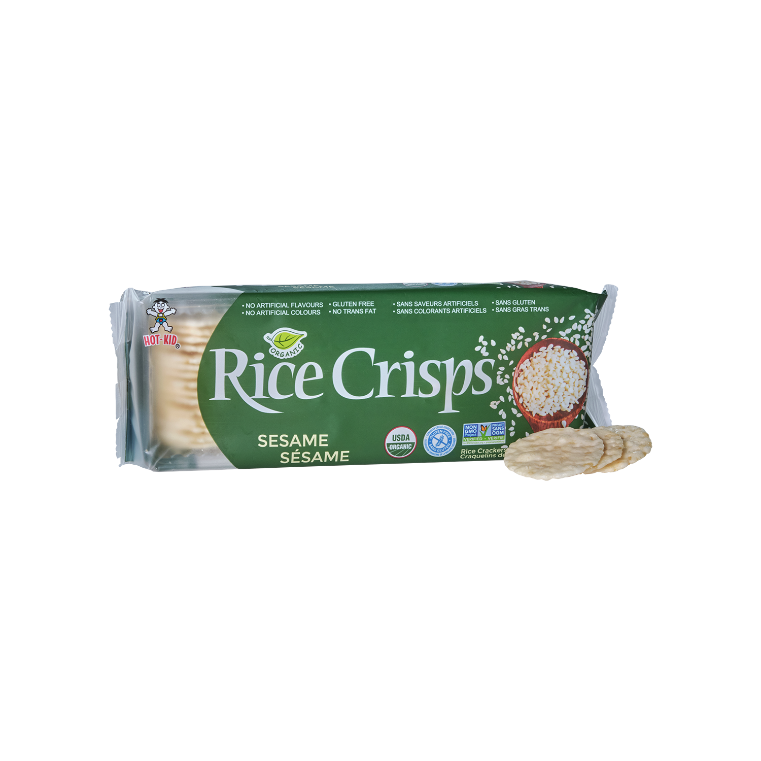 Organic Rice Crisps Sesame - Gold Quality Award 2023 from Monde Selection