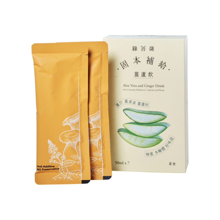 Lü PUSA Aloe Vera and Ginger Drink with Curcumin, Mushroom ß-Glucans and Honey - Purple Forest Culture Co., Ltd.