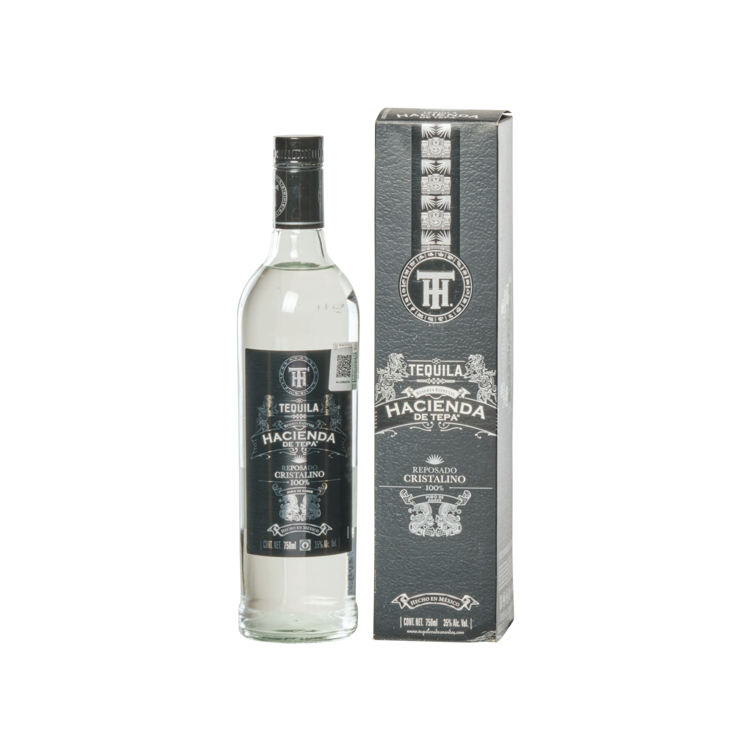 TEQUILA 100 AGAVE HACIENDA DE TEPA REPOSADO CRISTALINO 750 ML 40 ALC