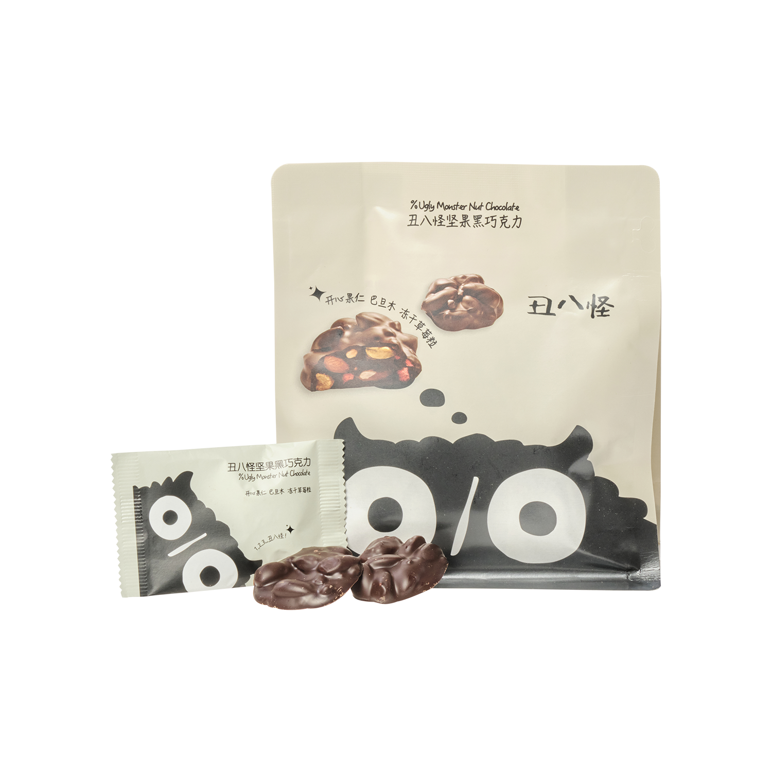 金丝猴120g丑八怪坚果黑巧克力